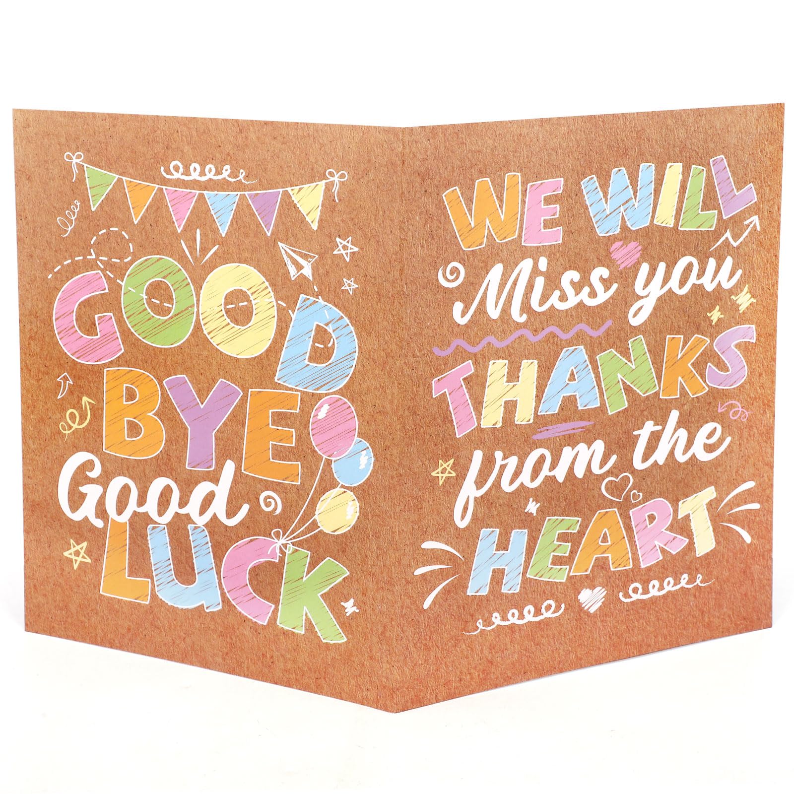 Large Farewell Leaving Card, 40x27cm/15.75x10.63in Jumbo Sized Giant Good Bye Good Luck Card with Envelope for Boss Teacher Mentor Colleague Coach Farewell Retirement Gift