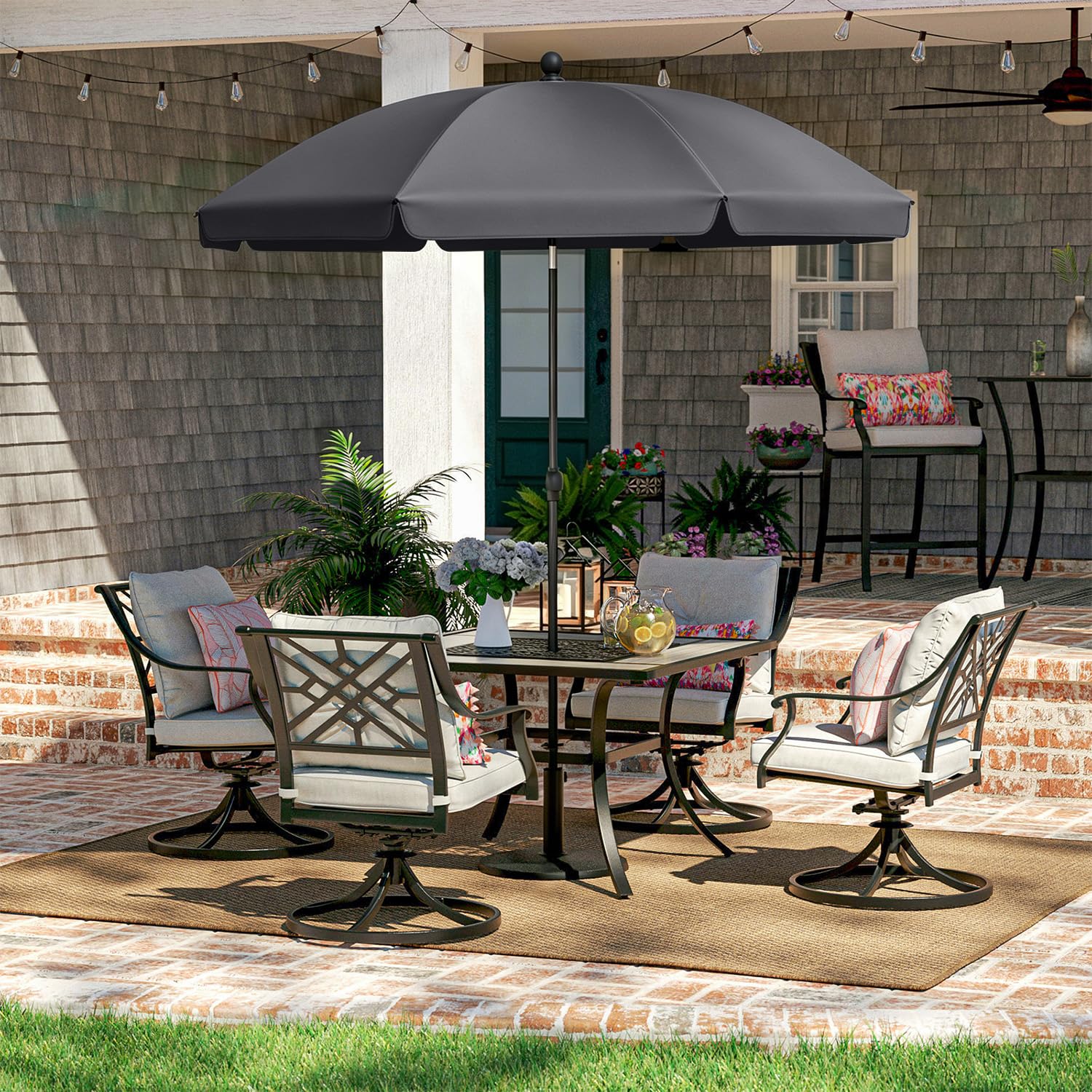 Sekey Sonnenschirm Balkon 200cm mit Schutzhülle Sonnenschirm Strand für Balkon Garten & Terrasse Neigungswinkel und Höhe verstellbar UV-Schutz bis UPF 50+ Sonnenschutz