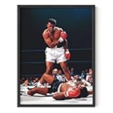 HAUS AND HUES Muhammad Ali Posters - Muhammad Ali Canvas Wall Art in Ring Boxing Prints, Sports and Gym Artwork, Black History Pictures for Wall, Sport Posters for Man Cave (Unframed 12x16)