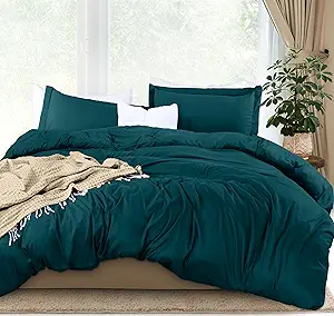 Utopia Bedding Duvet Cover King Size - 3 Piece with Zipper Closure - 1 Comforter Cover 104X90 Inches & 2 Pillow Shams 20X36 Inches (Teal) Comforter Not Included