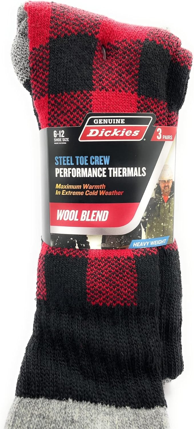 Dickies Genuine Men’s 3Pairs Steel Toe Crew Performance