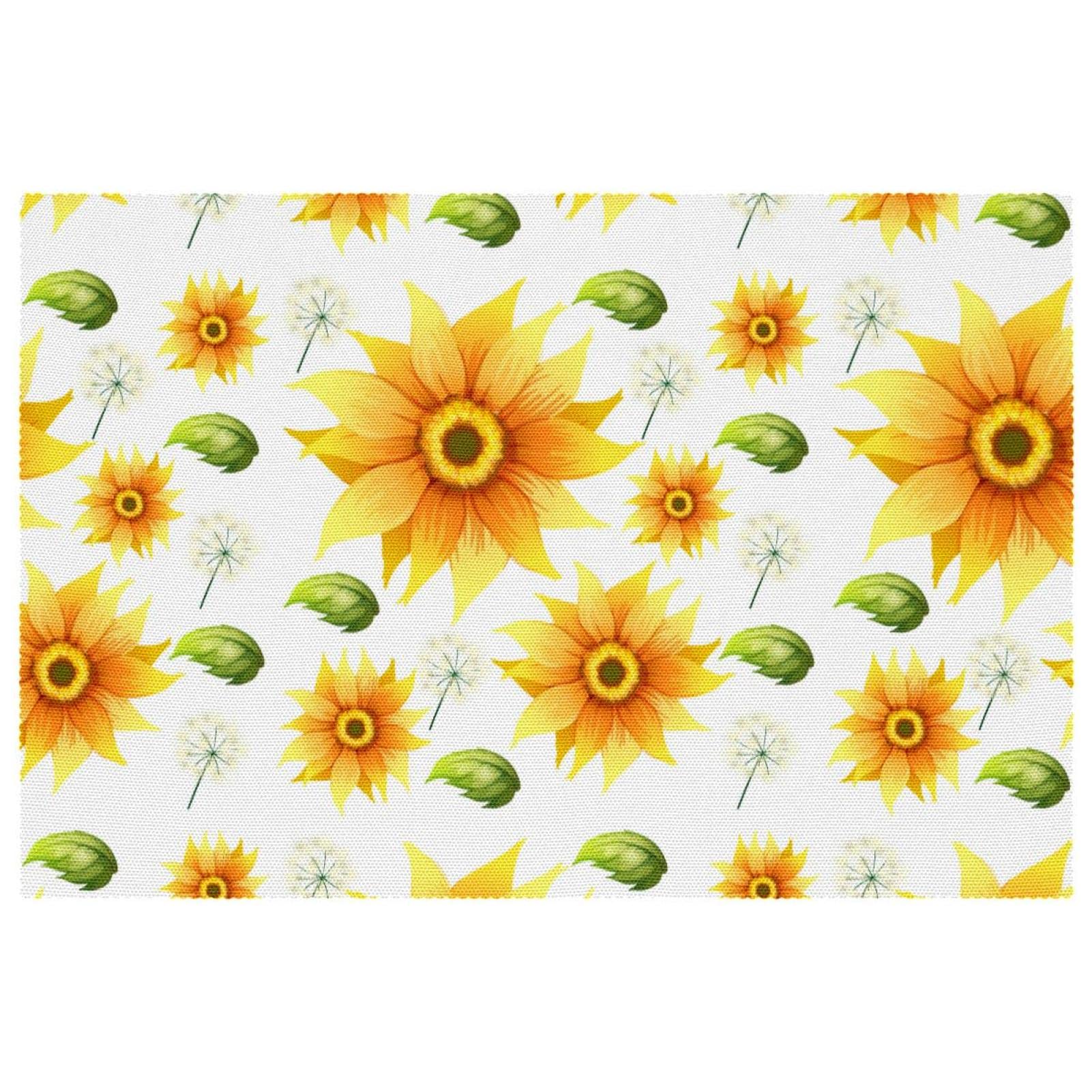 Set de table tournesol jaune antidérapant lot de 6 pièces en 30x45 cm
