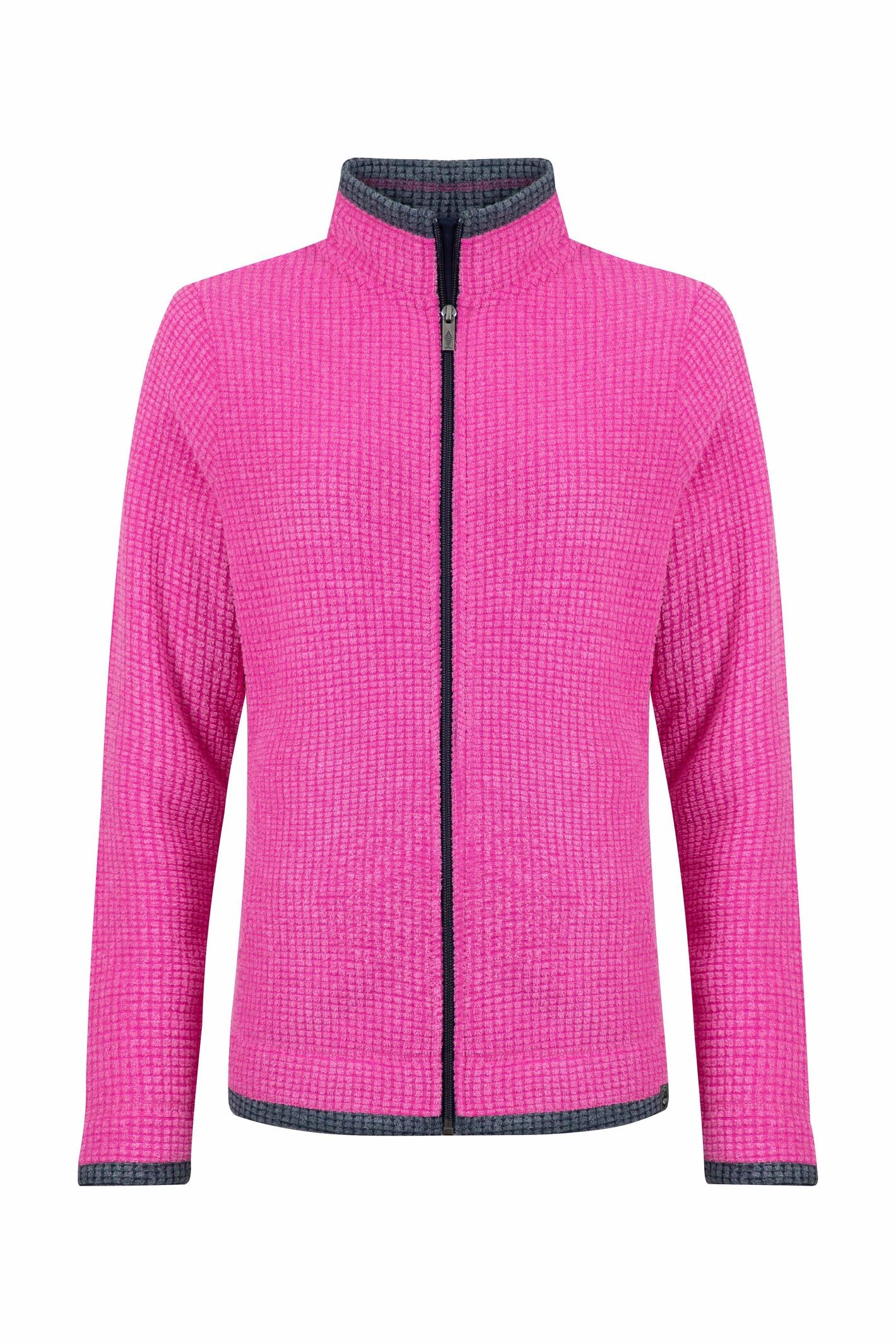 Weird Fish Women's Ariana Full Zip Grid Fleece Jumper in Bright Pink | Size: 18