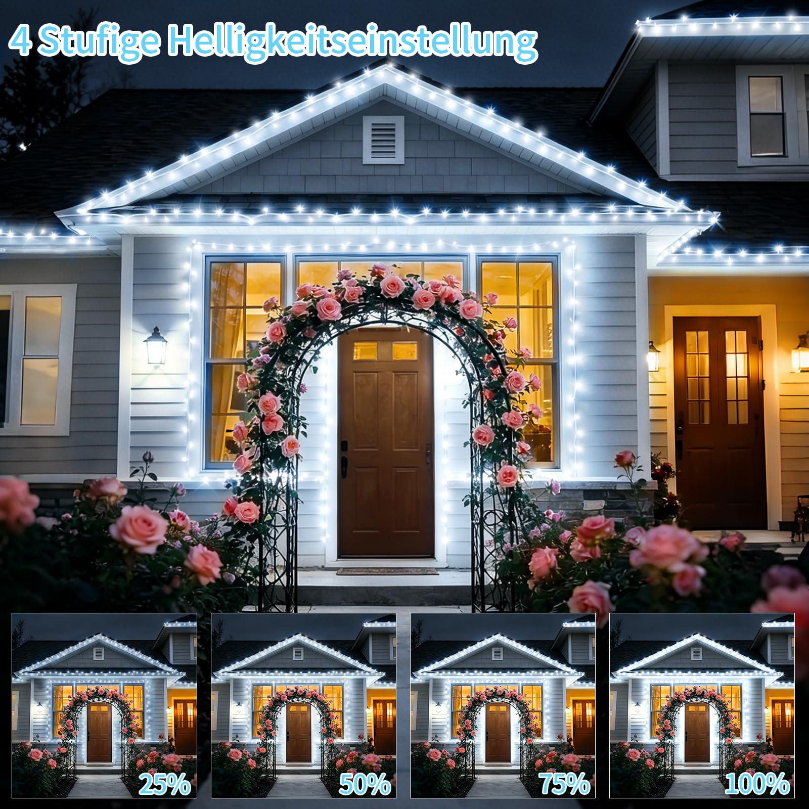 42m 1400 LED Lichterkette Außen Weiß Lichterkette Outdoor Wasserdicht 8 Modi mit Fernbedienung und Timer, Lichterkette Innen für Party Hochzeit Ostern Garten Balkon Weihnachtsbaum deko