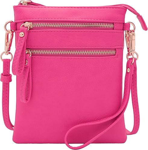 Solene Bolso cruzado pequeño para mujer, múltiples bolsillos con cremallera con muñeca desmontable, bolso de viaje ligero, bolsa para teléfono