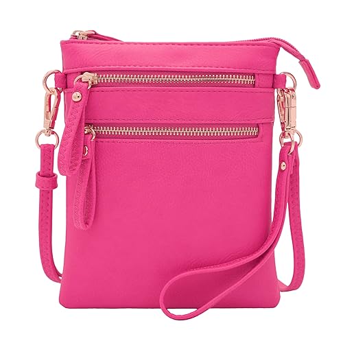Solene Small Crossbody Bag for Women, Multi Zip Pockets with