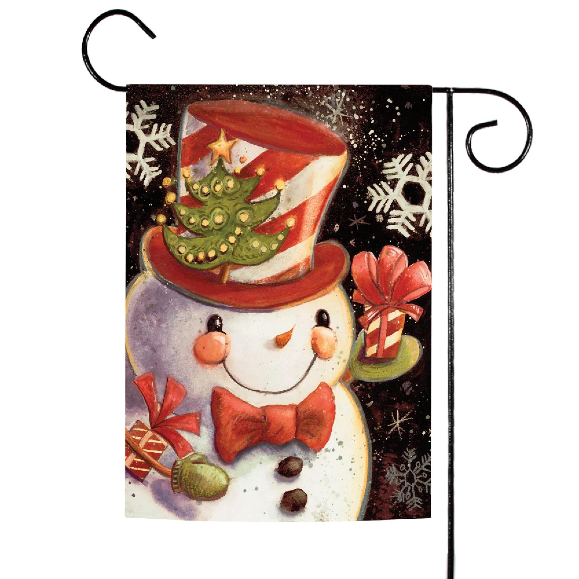 Drapeau de jardin Toland Bonhomme de Neige 30x45cm pour décoration extérieure