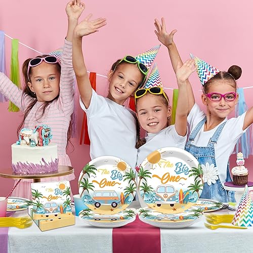 Miniatura 196 de 96 piezas de suministros de fiesta de cumpleaños florales de cumpleaños, platos de papel, servilletas, flores de oro rosa, decoraciones de fiesta