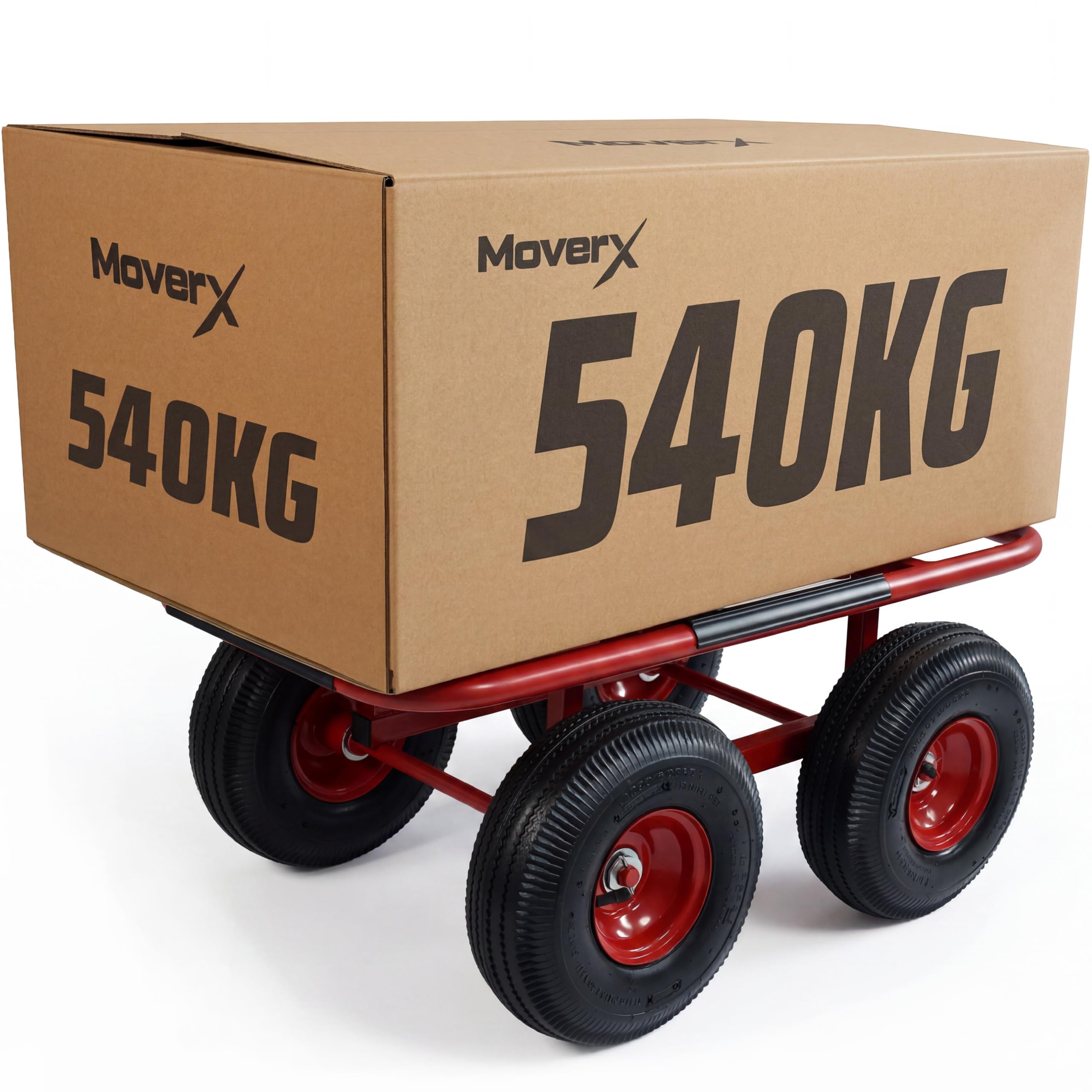 MoverX Heavy Duty Moving Dolly, 540kg Capacity Platform Trolley, Red