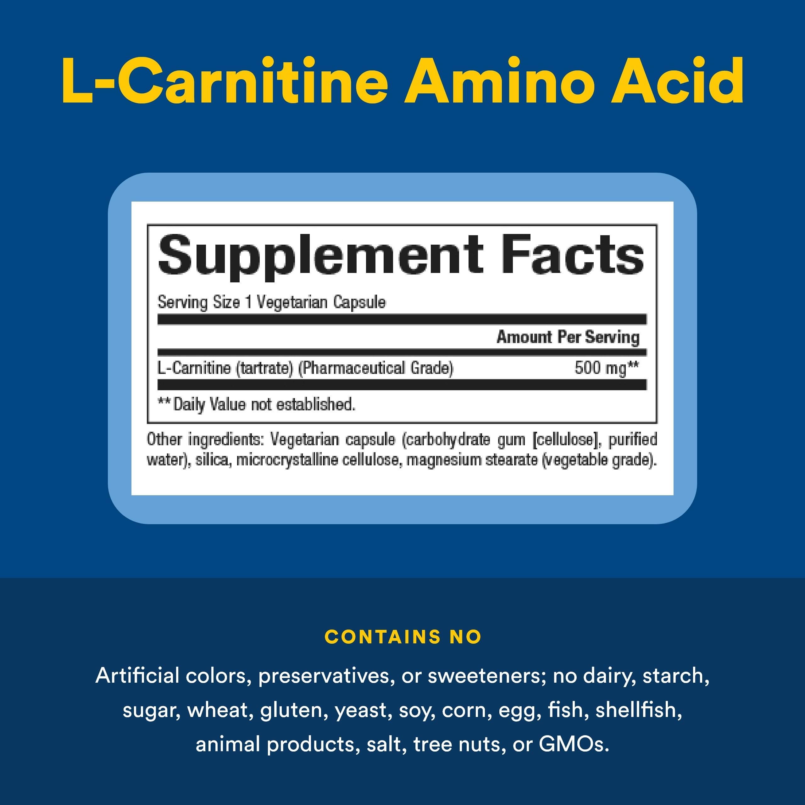 Natural Factors, L-Carnitine 500 mg, Energy Support, 60 Capsules (60 Servings) : Health & Household