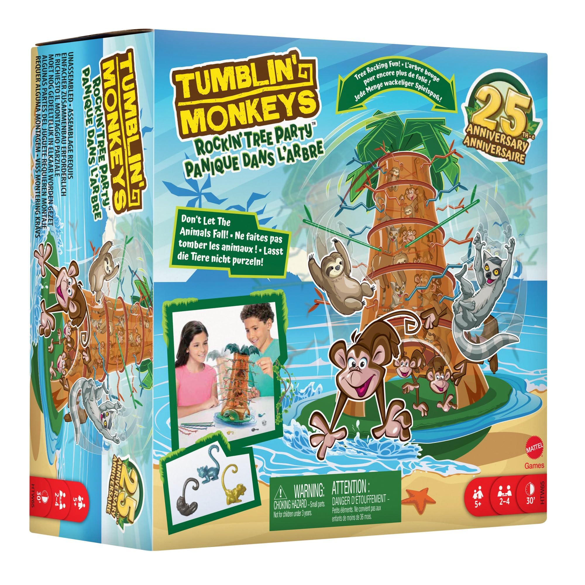 Mattel Games Tumblin Monkeys Rockin Tree Party Game for Family Nights Game Nights, Travel & Camping, HTW65