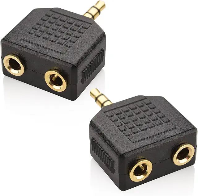 Adaptateur Double Jack Mobi Lock 2 Pièces - Répartiteur Audio 3,5 mm Mâle vers 2 Femelles