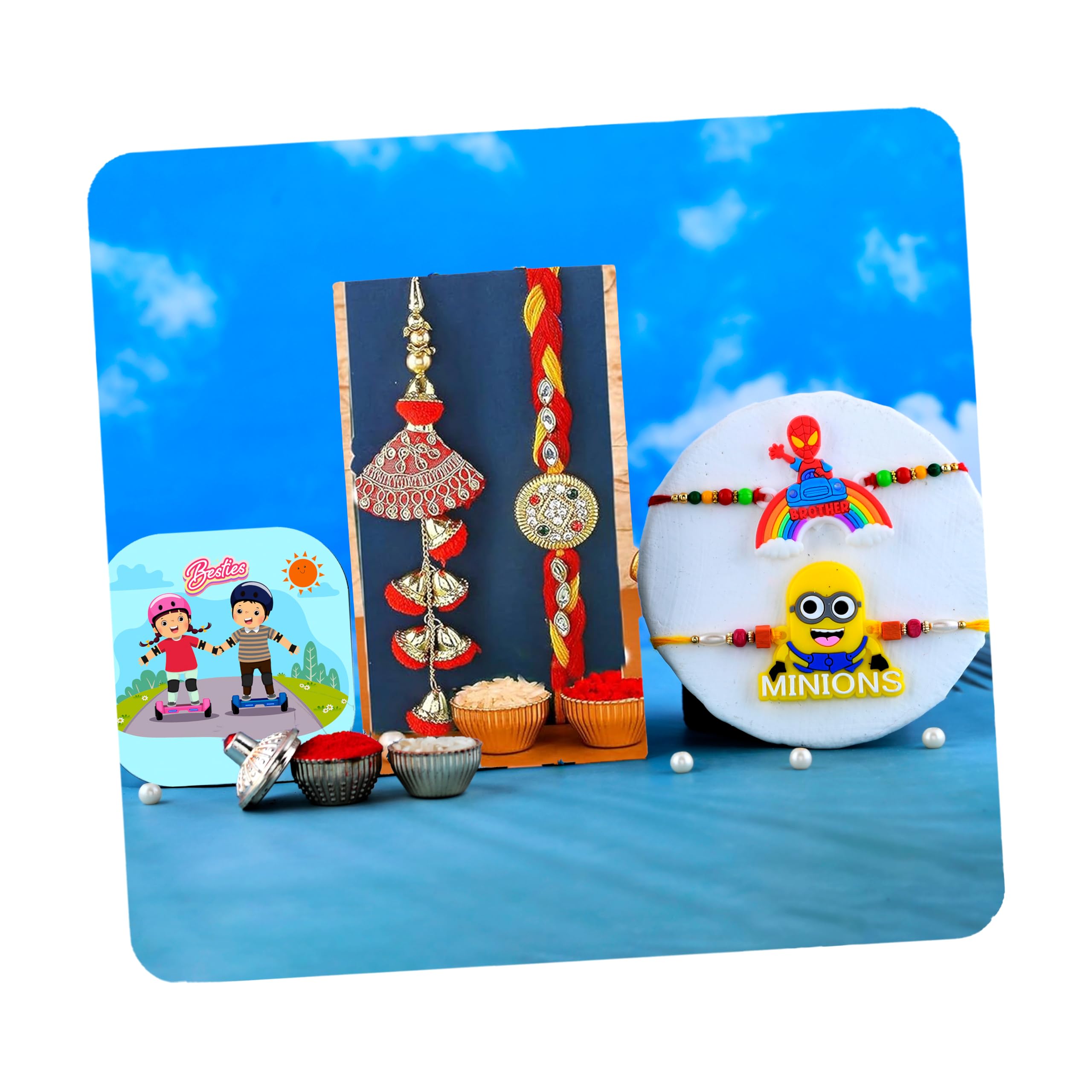 CraftVatika Rakhi Gift Combo Set for Brother Bhaiya Bhabhi and Kids Rakhi Set of 4 Fridge Magnet Couple Pair for Bhaiya Bhabhi Kids Rakhi for Girls Boys Rakshabandhan Family Rakhi Set of 4 (B0D9DHHNHG) Amazon Price History, Amazon Price Tracker