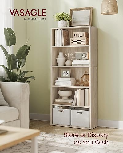 Miniatura 3 de VASAGLE Custos Collection - Estantería de 5 niveles, librero con almacenamiento abierto, 9.4 x 23.6 x 52.8 pulgadas, para sala de estar, oficina en