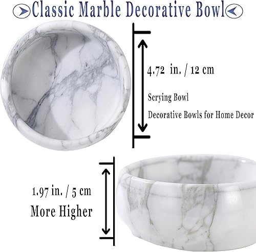 Miniatura 2 de Cuencos decorativos de 4.72 pulgadas, cuencos decorativos de mármol natural para decoración del hogar, cuenco para llaves, mesa de café, cuenco para