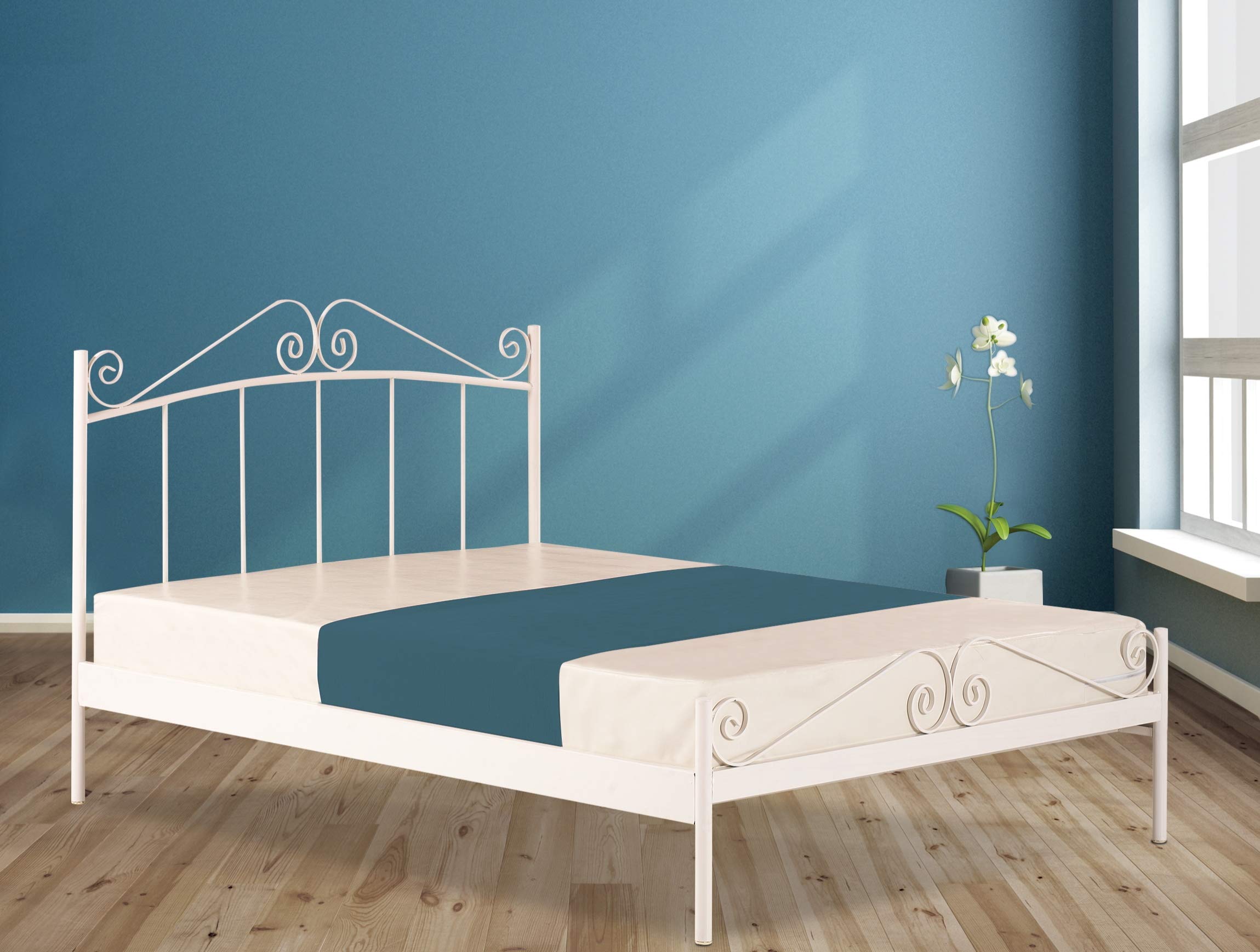 paris ferforje karyola tek kisilik metal ferforje yatak 120x190 amazon com tr ev ve yasam