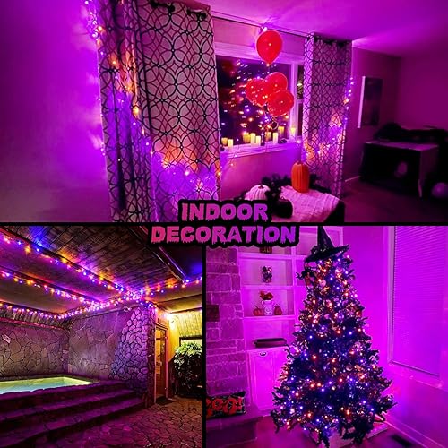 Miniatura 294 de JMEXSUSS Tira de luces de Navidad multicolor de 163 pies con 500 luces LED para exteriores, resistente al agua, alambre transparente, luces Varios