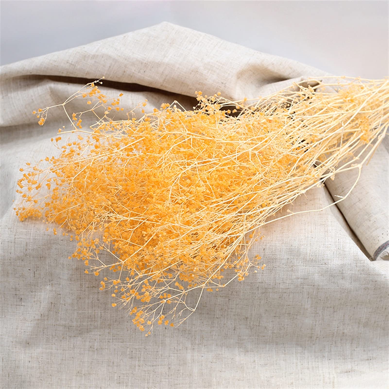 Fleurs séchées, Bouquet de gypsophile séché Multicolore 60-80g(Yellow)