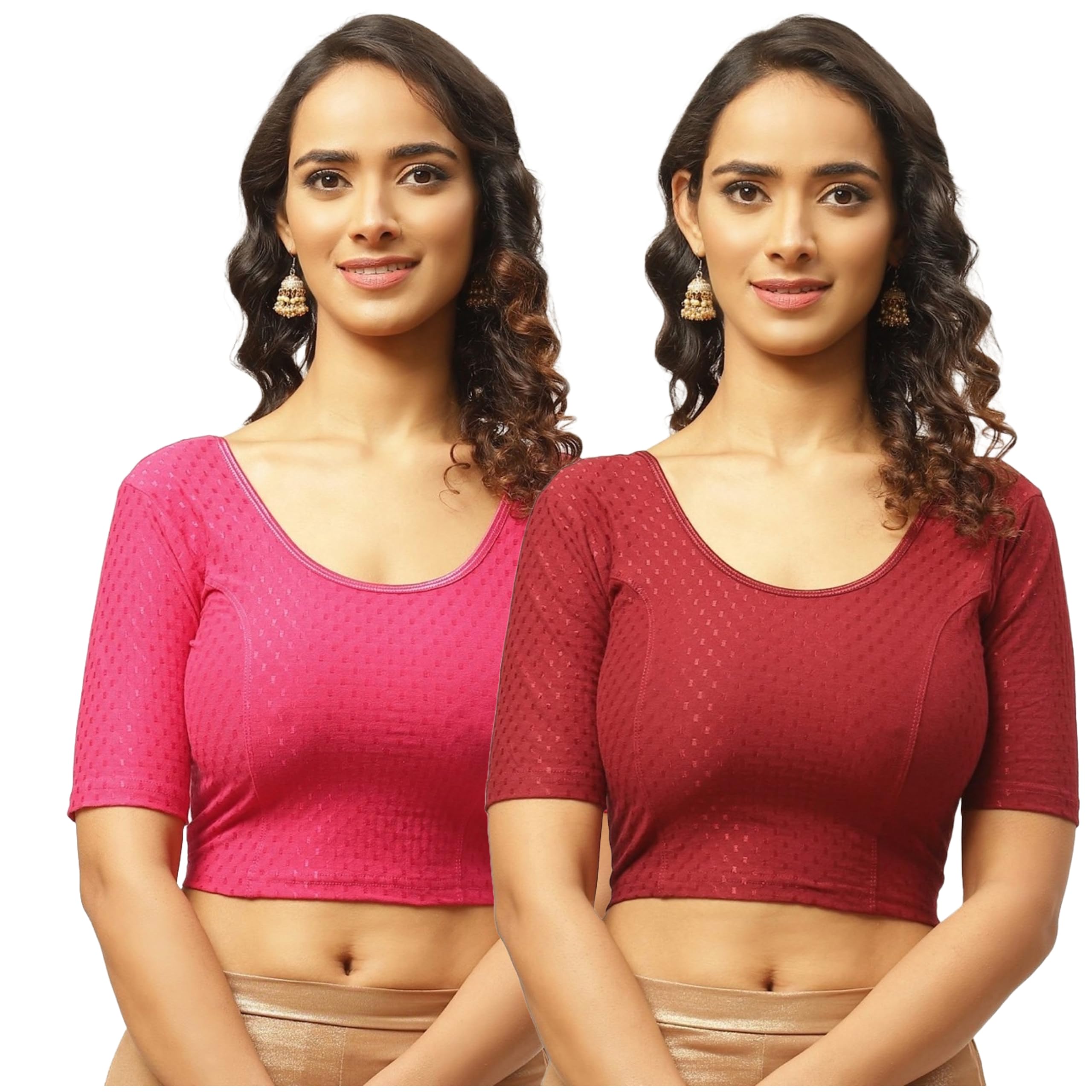 fressia fabrics Pure Cotton Saree Blouse Readymade Pack of 2-picture-19