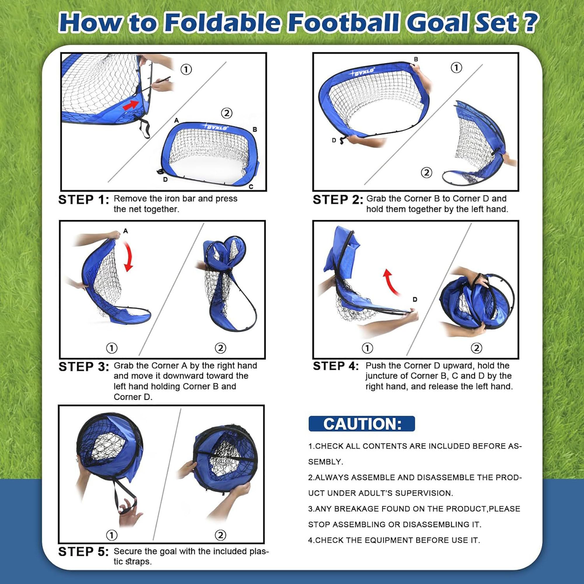 Buts de Football Pour Enfants, Buts de Football Pour Enfants 4 en 1, Portables et Détachables, Équipement d'Entraînement de Football Polyvalent Pour l'Intérieur et l'Extérieur