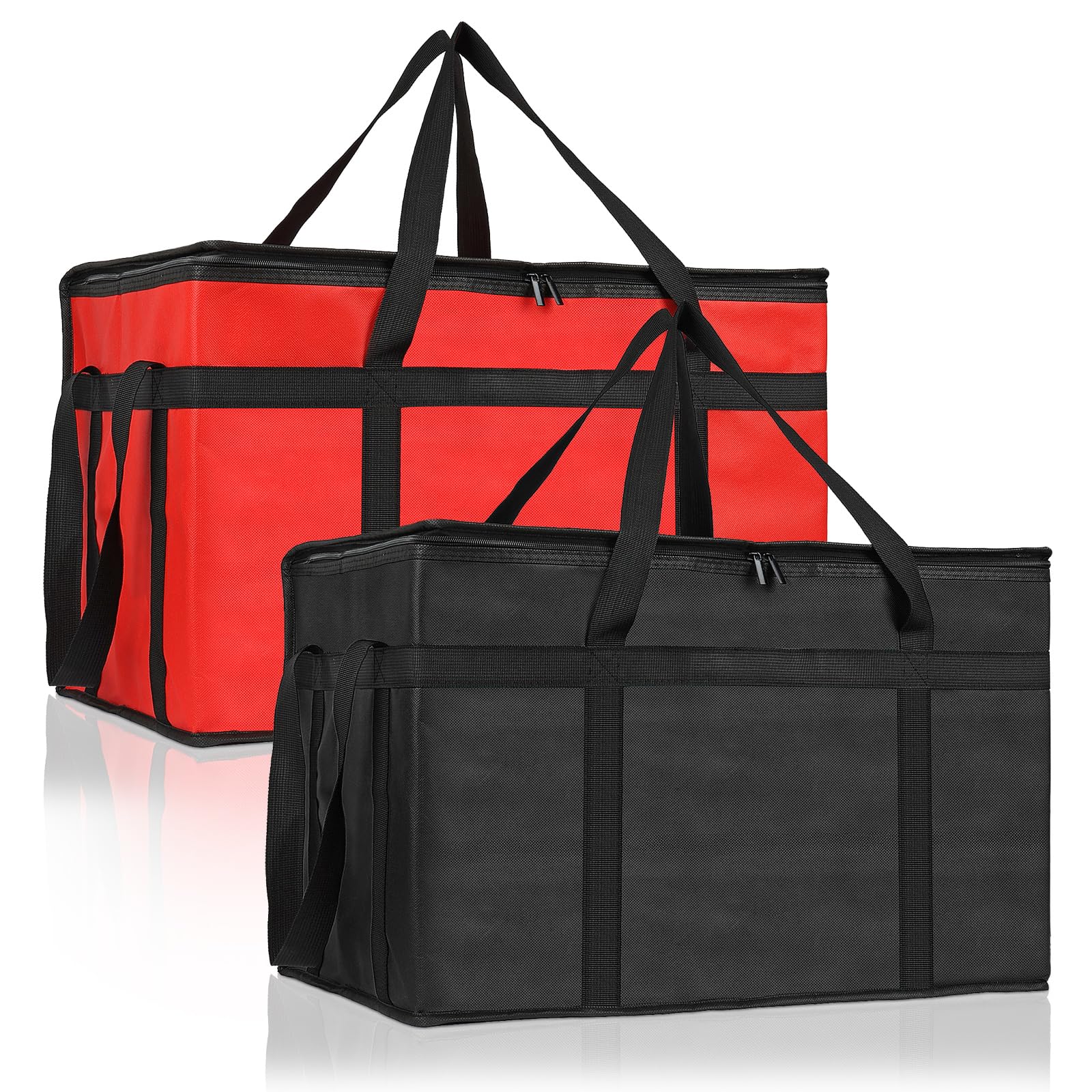 Photo 1 of **Partial Set**
PEASUG 2 Pcs Insulated Bags for Food Delivery, XXXL Pizza Delivery Bags, Large Capacity Cooler Bag Keep Food Warm for Grocery Shopping and Catering, Foldable, Heavy-Duty (Red+ Black)
