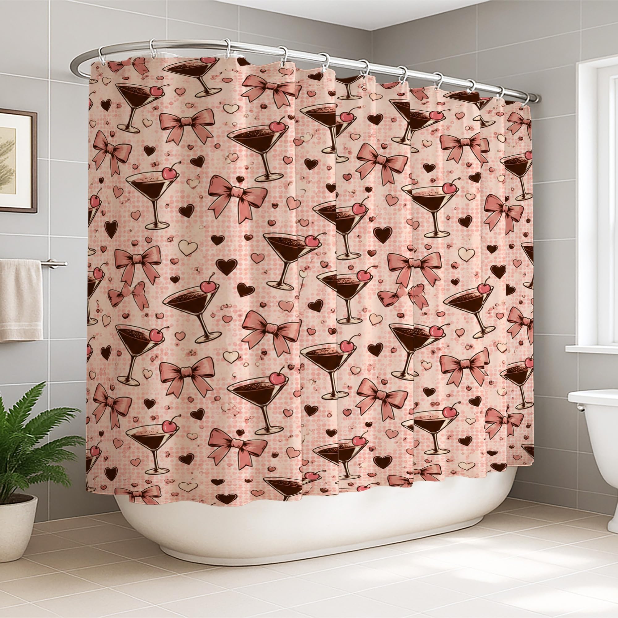 Rideau de douche extra large 274 x 183 cm en tissu imperméable avec motifs
