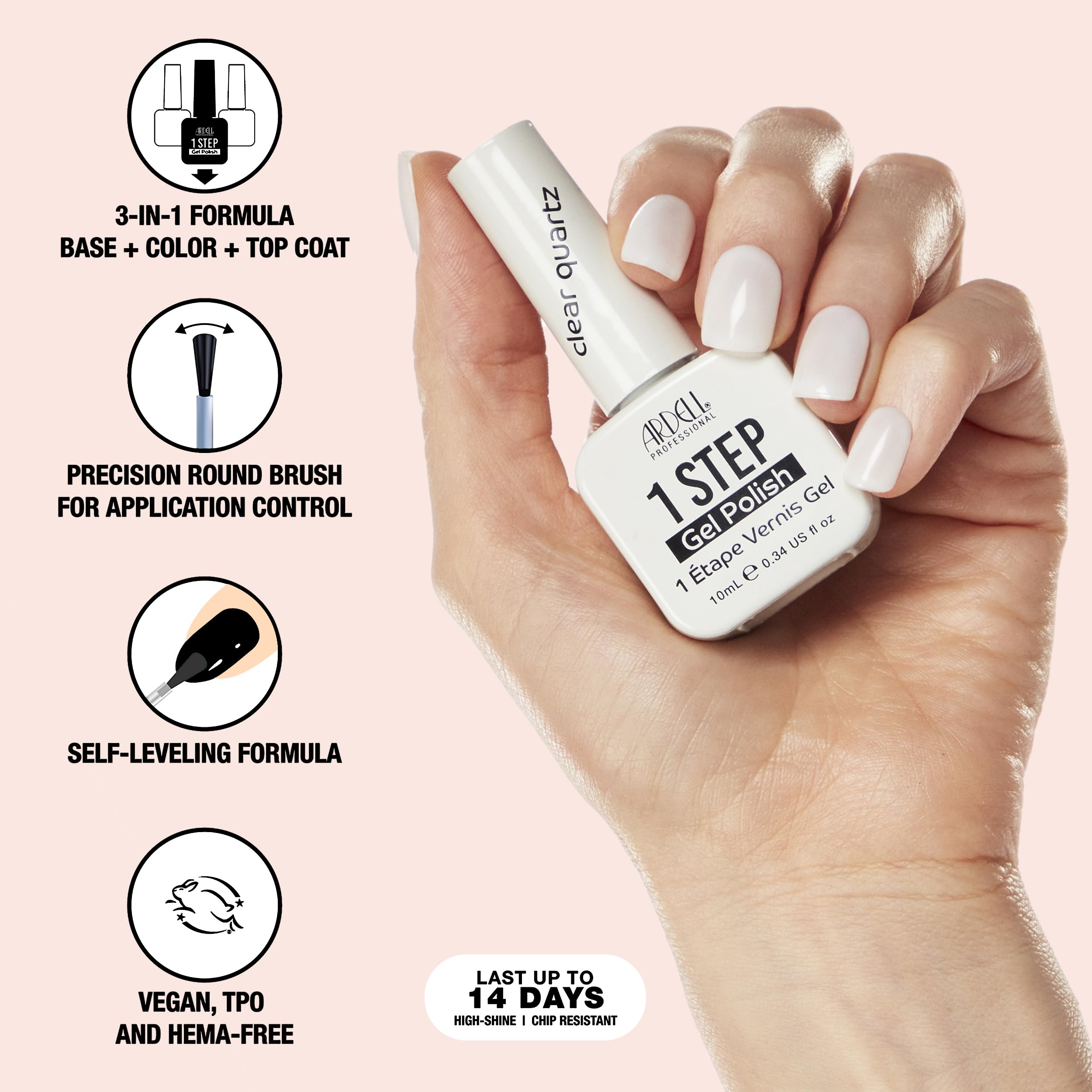Amazon.com: Ardell 1 Step Gel Polish – Clear Quartz, Clear Gel