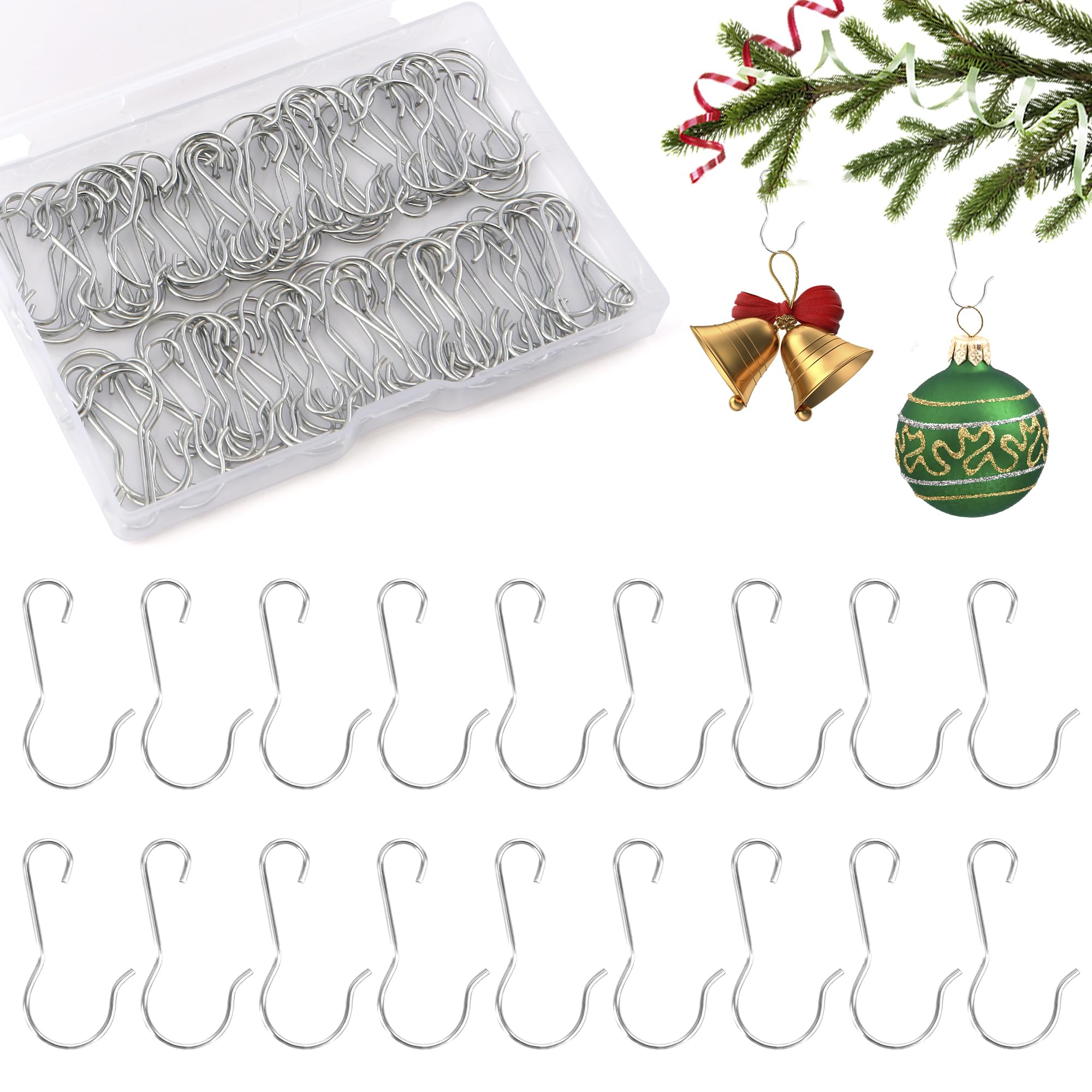 Crochets pour sapin de Noël métalliques au design argenté raffiné