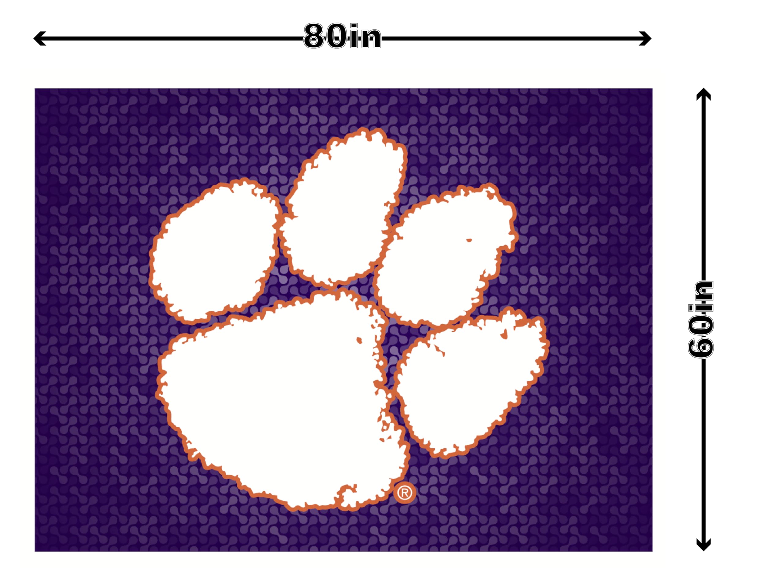 Sport Cave Clemson Plush Blanket, Purple, Orange