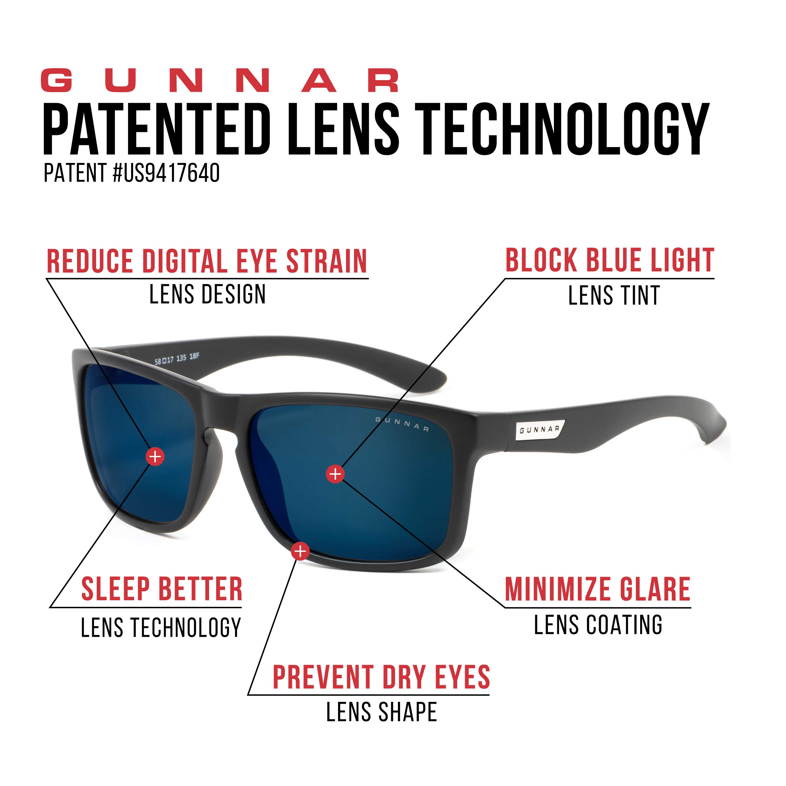 Gunnar Gafas filtro luz azul - Intercept - Ónix - Sun