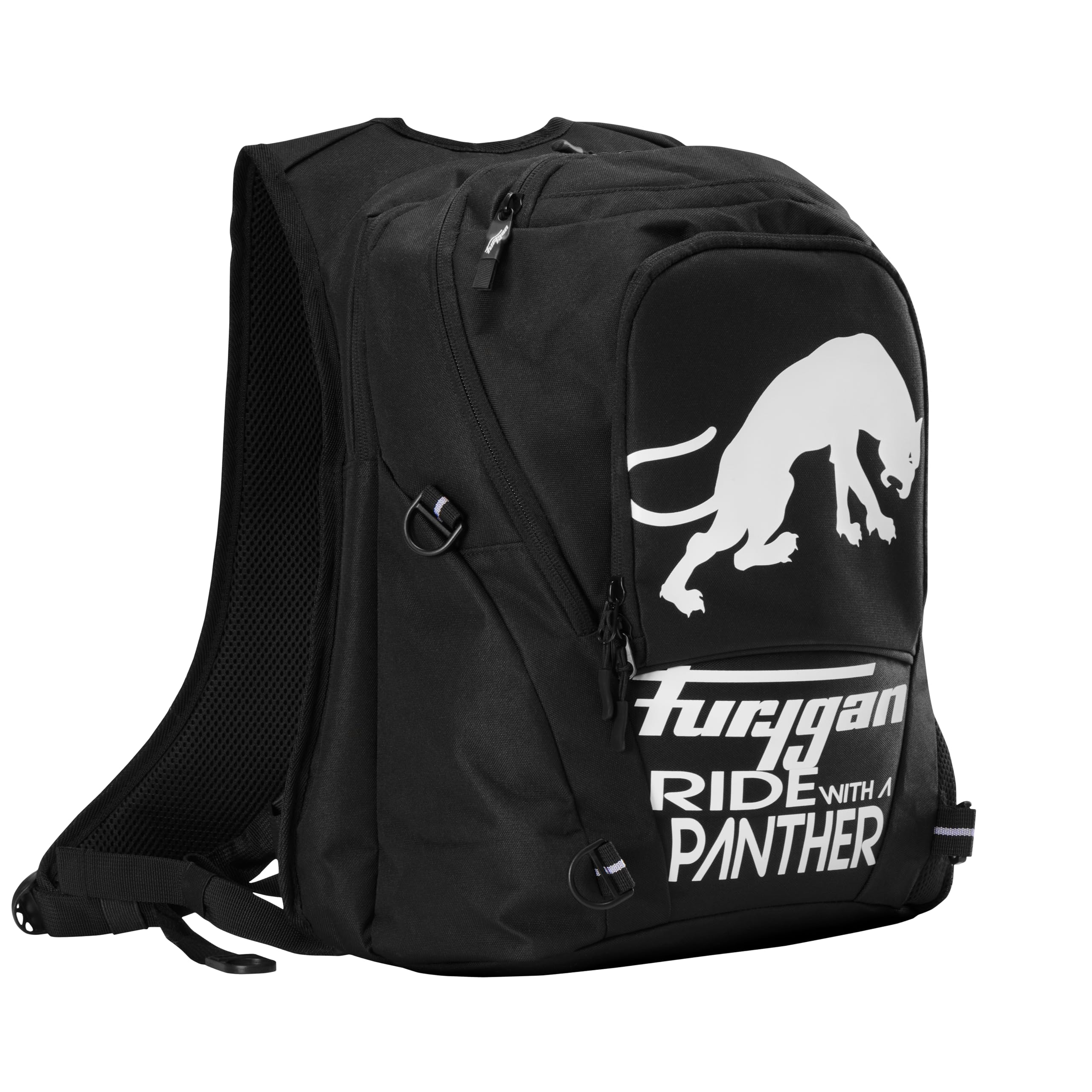 Furygan Thunder Evo 2-23L Plecak motocyklowy - wodoodporny, kompatybilny z kamizelką powietrzną - Uchwyt na kask - Torba na laptopa 15" - Regulowane paski na ramię, Biały/czarny, UNIQU