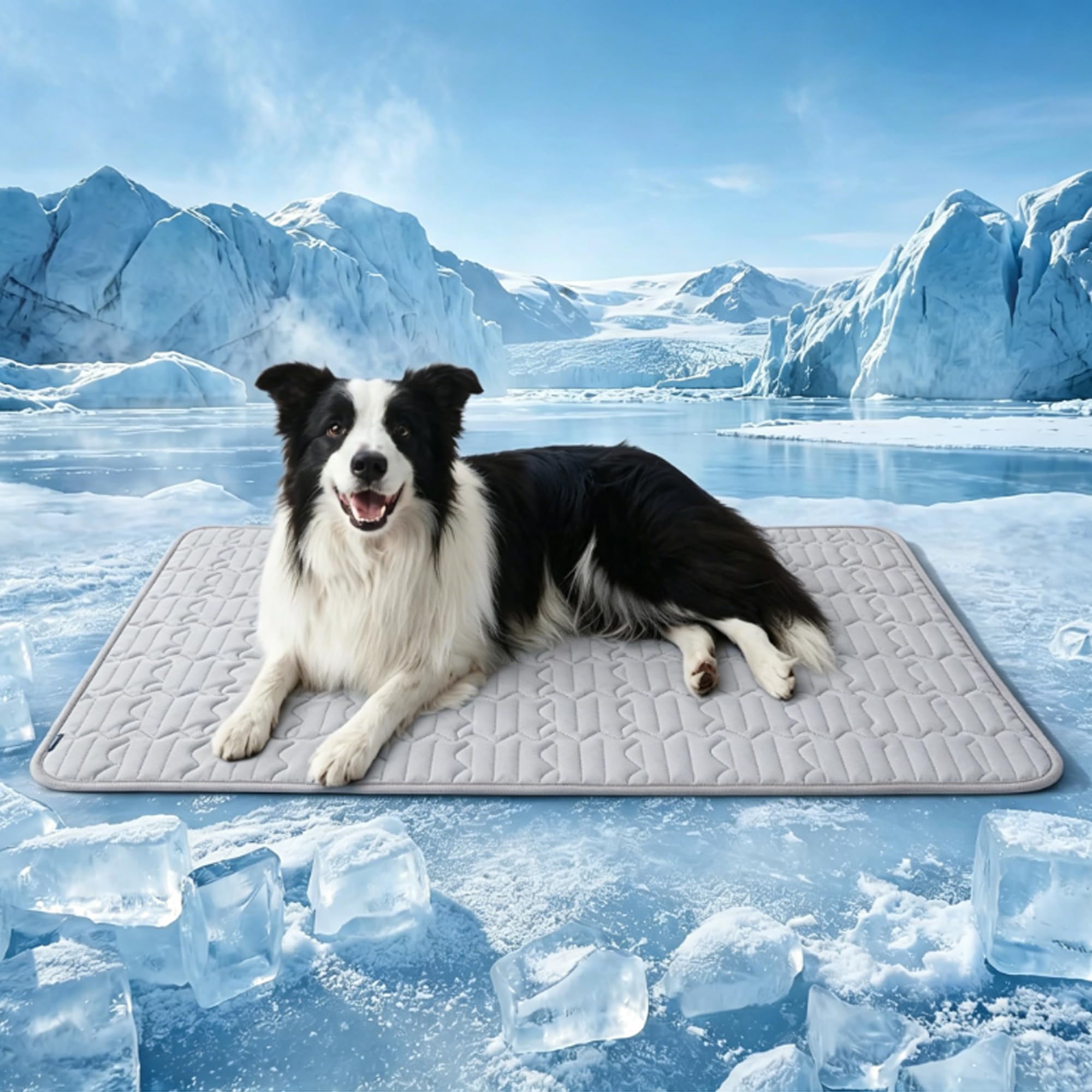 Kovah Dog Cooling Mat, Gel Free, 4 Degrees Cooler in Minutes，Grey：16 * 20in
