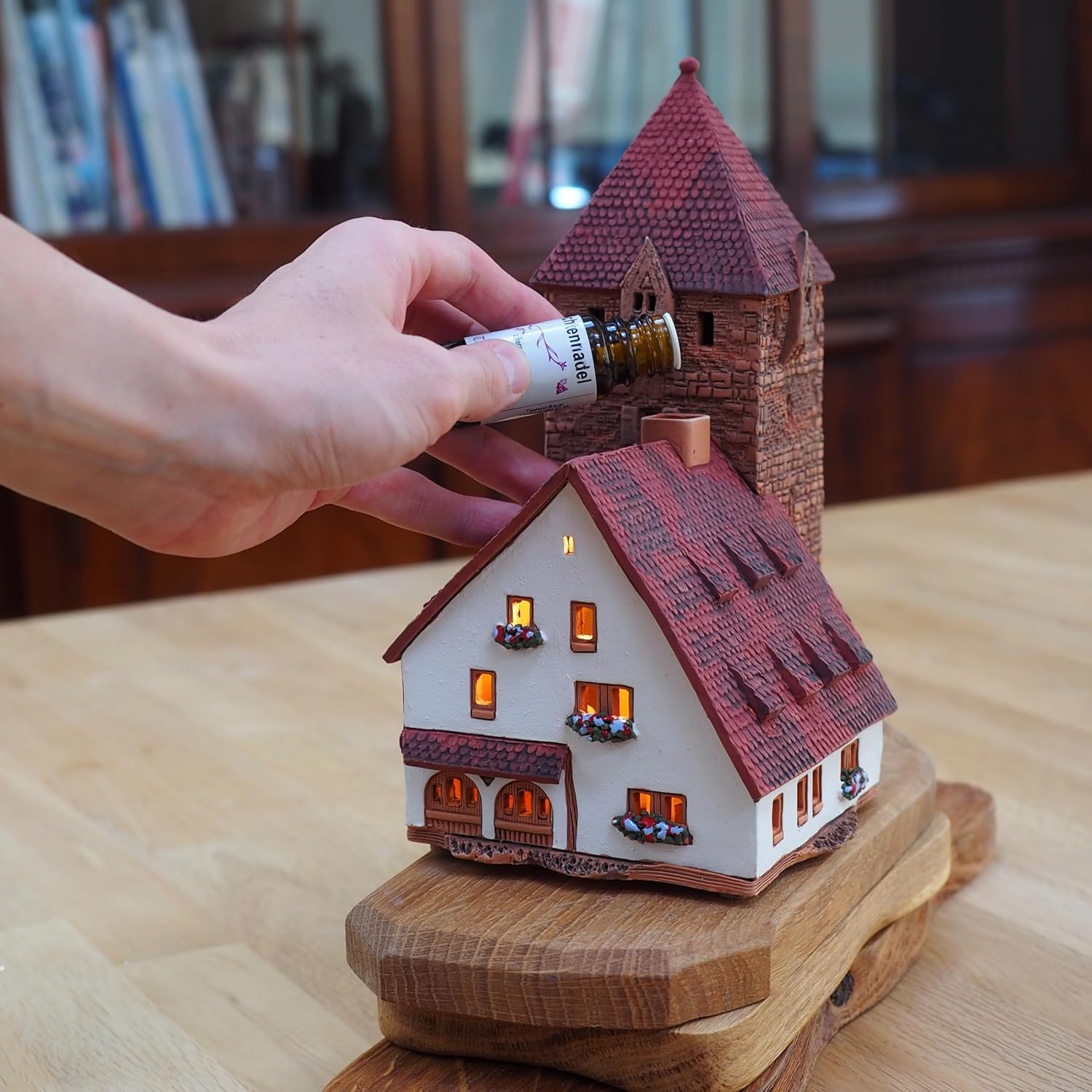 Houses and Villages Collection - Handmade Collectible Miniature of Historic Schuldturm Tower in Nurnberg, Germany - Tea Light Candle Holder, Essential Oil Burner C346AR*