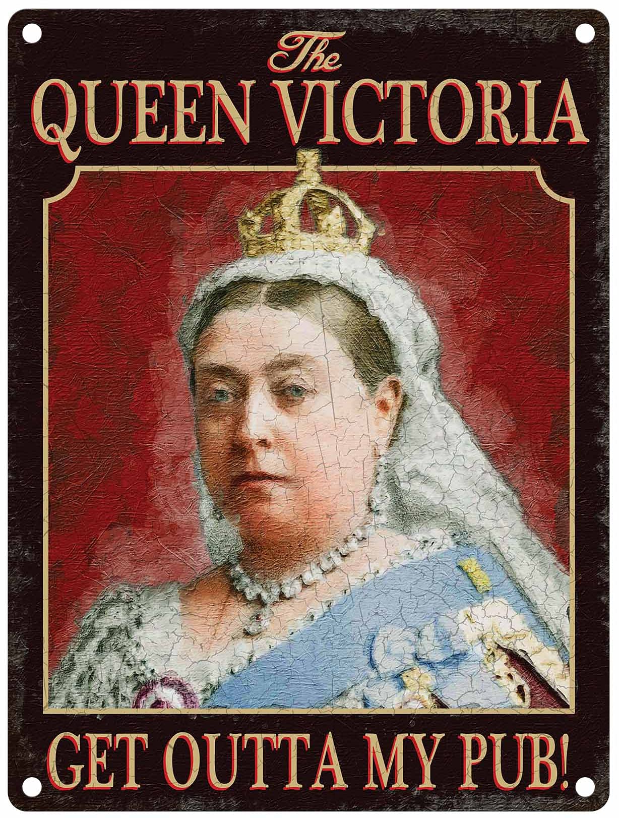Og Black With Metallic Accents The Queen Victoria (Pub Sign) Small Metal Sign