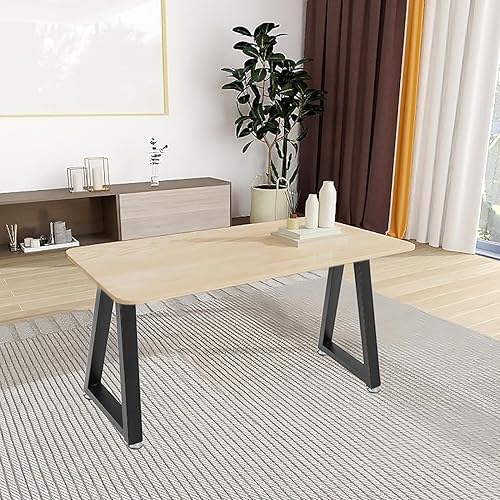 Miniatura 6 de Rioychan Juego de 2 patas de metal trapezoidales de 19 pulgadas, patas de repuesto para mesas de café, bancos, escritorios modernos, mesitas de