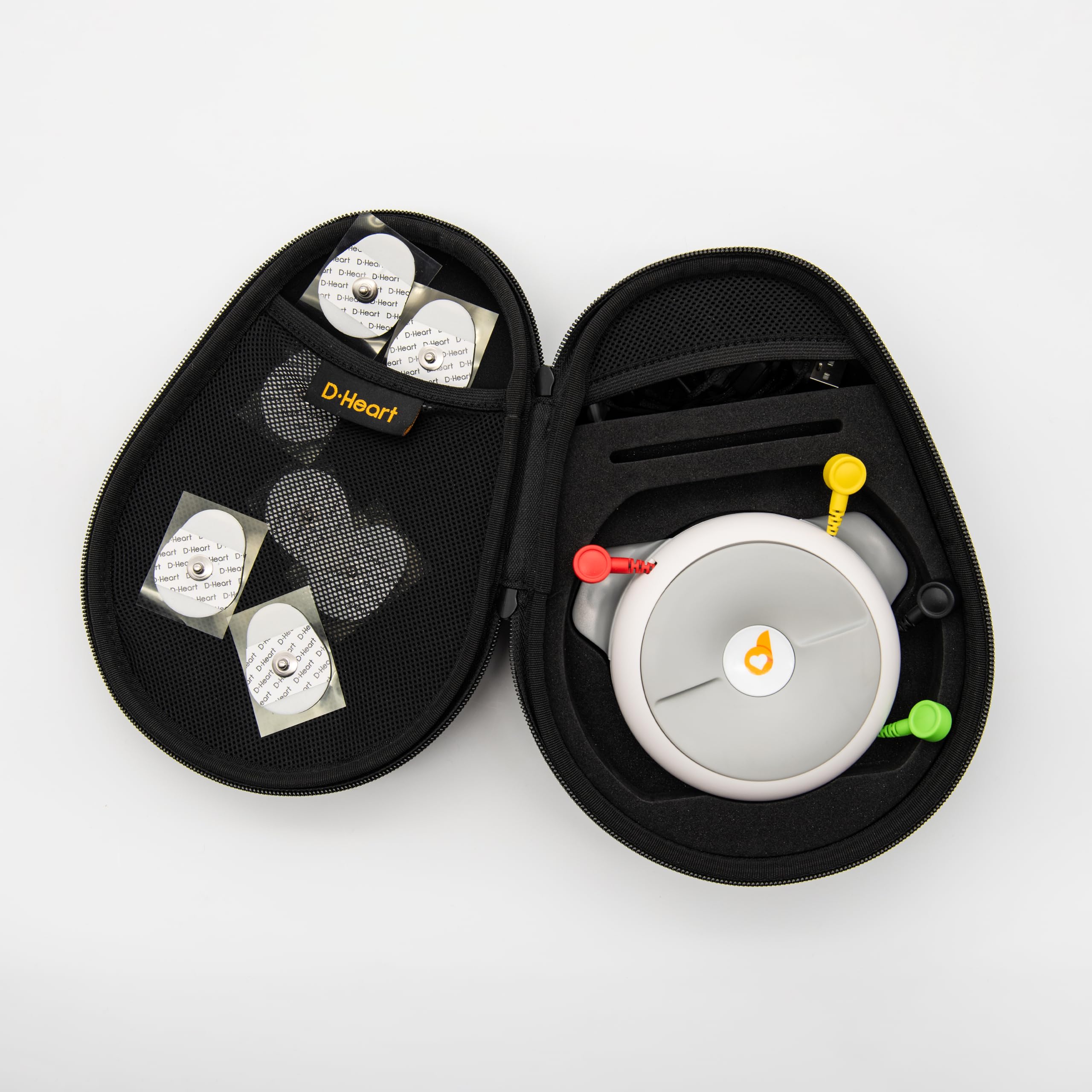 D-Heart ECG Portable Professionnel 8/12 Dérivations | 60 Électrodes Incluses | Calcul PR, QRS | PDF Partageable | Compatible iOS & Android | Dispositif Médical pour Patients et Professionnels
