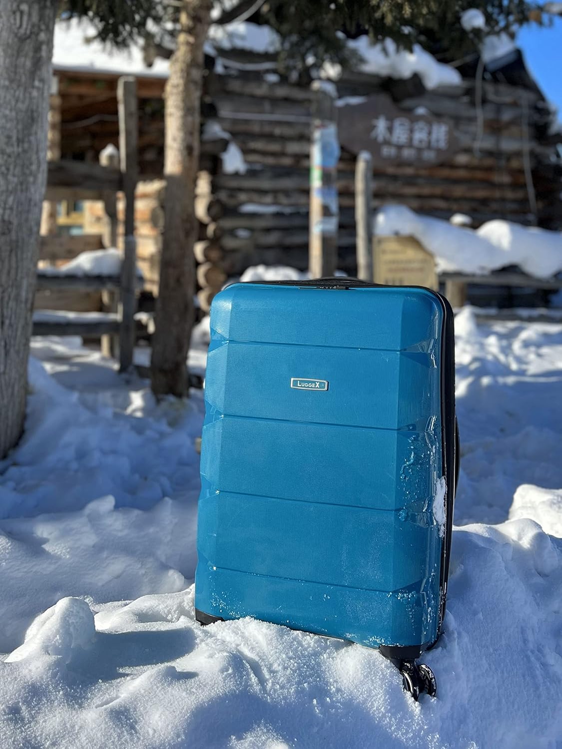 review LUGGEX 20 Inch Carry On Luggage Airline Approved - PP Expandable Hard Shell Luggage - Travel Suitcase with Wheels, Lightweight (Teal Suitcase)