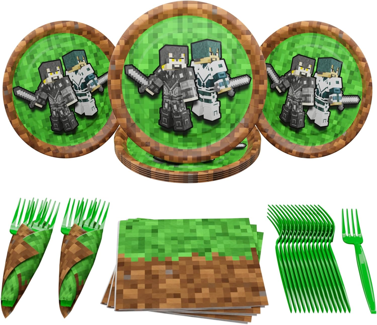 Pixel Warrior Value Party Supplies (64 pieces for 20 Guests) – Video Game Party Supplies, Video Game Birthday Decorations, Mining Craft Party, Pixel Miner Party, Video Game Birthday Party Pixel Warrior Value Party Supplies (64 pieces for 20 Guests) – Video Game Party Supplies, Video Game Birthday Decorations, Mining Craft Party, Pixel Miner Party, Video Game Birthday Party