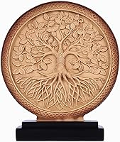 DOVDOV Tree of Life Abstract Sculpture Soft Yellow - Modern Resin Home Decor Statue for Bookshelves, Coffee Tables, Office Cabinets