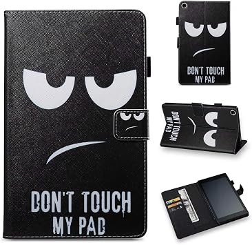 Case for 2016-2018 Kindle Fire HD 8 - MonsDirect PU Leather Smart Case Cover with Auto Wake/Sleep for Kindle Fire HD 8 Tablet 8" 2018 2017 2016 Release, 8th/ 7th / 6th Generation, Dont Touch My Pad