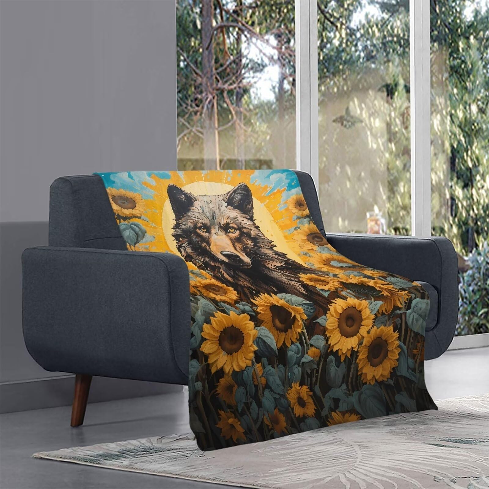 Galaxy Wolf Flanell-Überwurf – Weich, Flauschig & Warm Für Bett, Sofa & Alle Jahreszeiten, Viele Größen Erhältlich