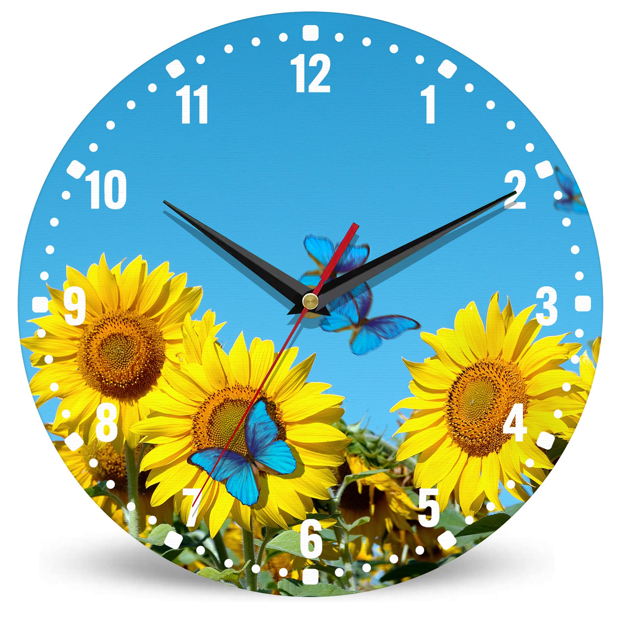 Horloge murale decoration salon tournesol SPUNKER au style chaleureux