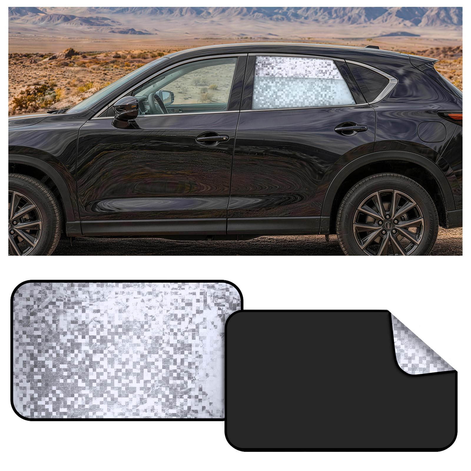 ZATOOTO Rear Side Window Sun Shade - 2 Pack Car Window Covers 99% UV Light Block Car Curtains Magnetic Side Window Sun Shade Keeps Cooler for Breastfeeding, Taking a nap, Changing Clothes, Camping