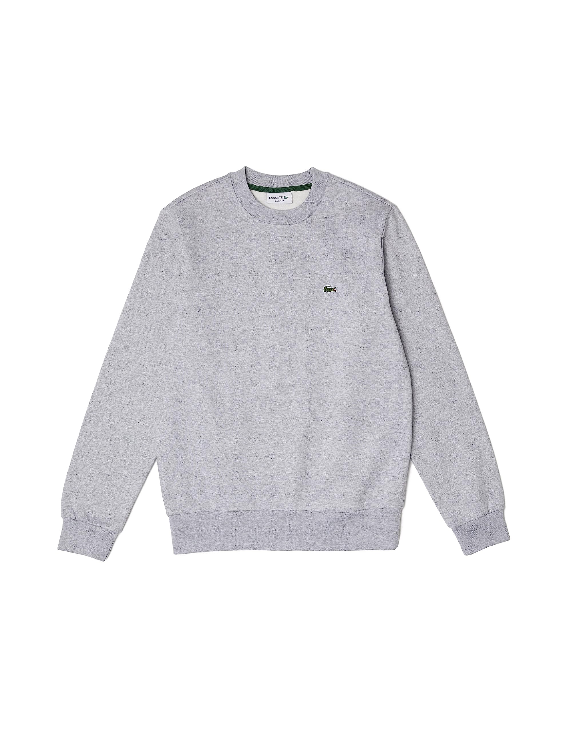 Lacoste Men's Grey Crew Neck Fleece Sweatshirt - Silver Chine Cca  3XL