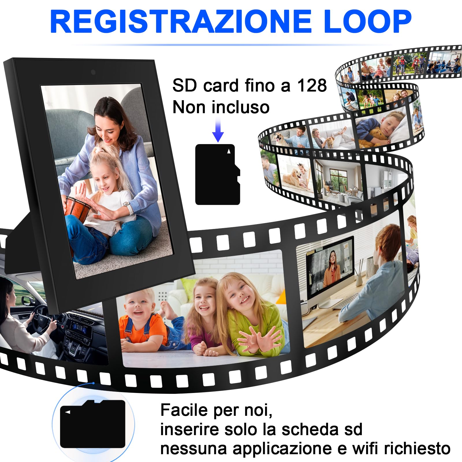 Cornice Telecamera Nascosta HD 1080P Telecamera Spia, Mini Telecamera Spia Nascosta supporto di Rilevamento del Movimento e la Registrazione in Loop per Domestica/Decorazione
