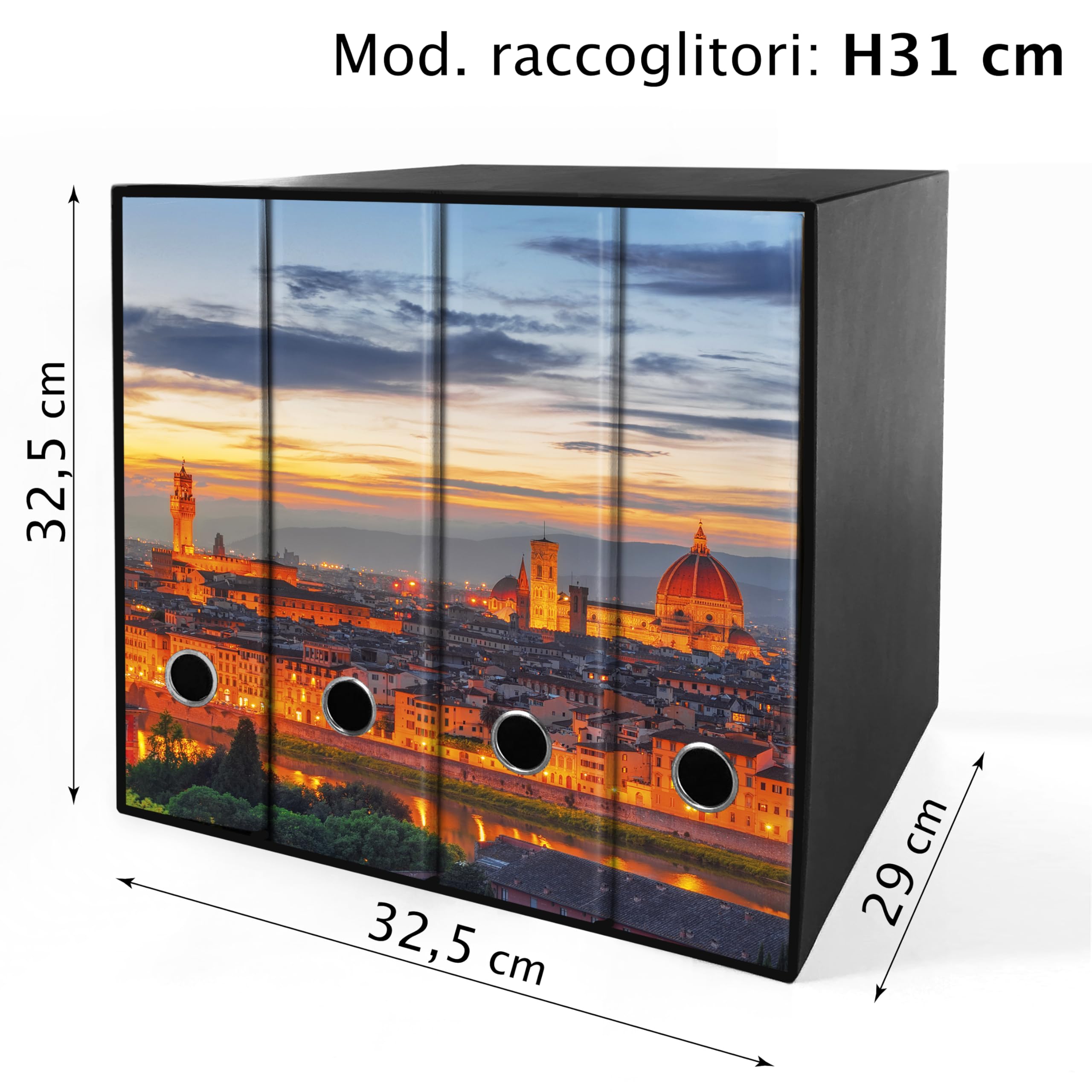 Set da 4 raccoglitori ad anelli FIRENZE - Faldoni SHAREPRINTING (H31 con 2 anelli)