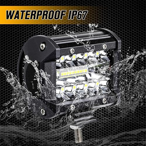 Miniatura 4 de Barra de luz LED automotriz de 4 pulgadas, 60 W, 16,000 lúmenes, combo de luces de trabajo, luces de trabajo, cubos, luces de conducción automotriz,