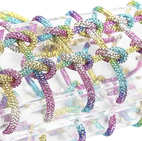 Miniatura 5 de Bolso de mano de diamante. Bolso de noche de diamantes de imitación. Bolso de acrílico de cuerpo duro. Regalo para ella. Bolso de cuerda brillante