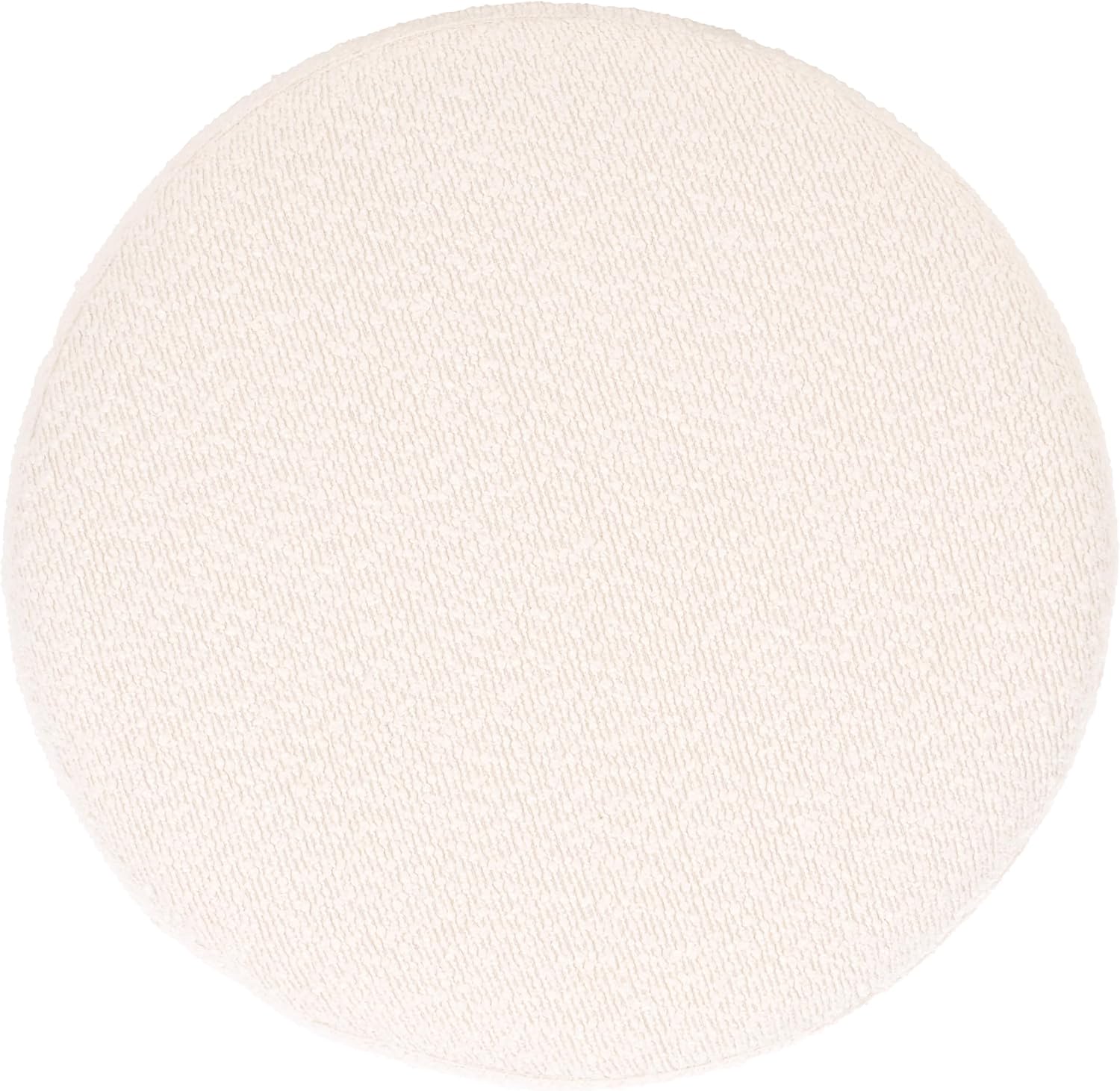 SAFAVIEH Couture Collection Jessa Ivory/Brass Boucle Round Ottoman (Fully Assembled)