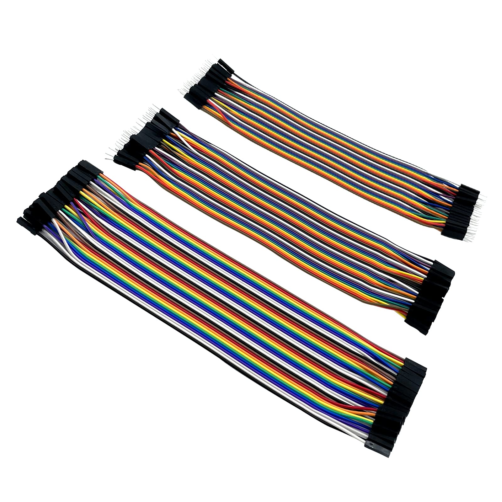 Set di cavi jumper 3 x 40 pezzi ciascuno da 20 cm, ponticelli femmina-femmina, maschio-femmina, maschio-maschio cavo 28 AWG ponticelli per Arduino Raspberry Pi (set di 3)